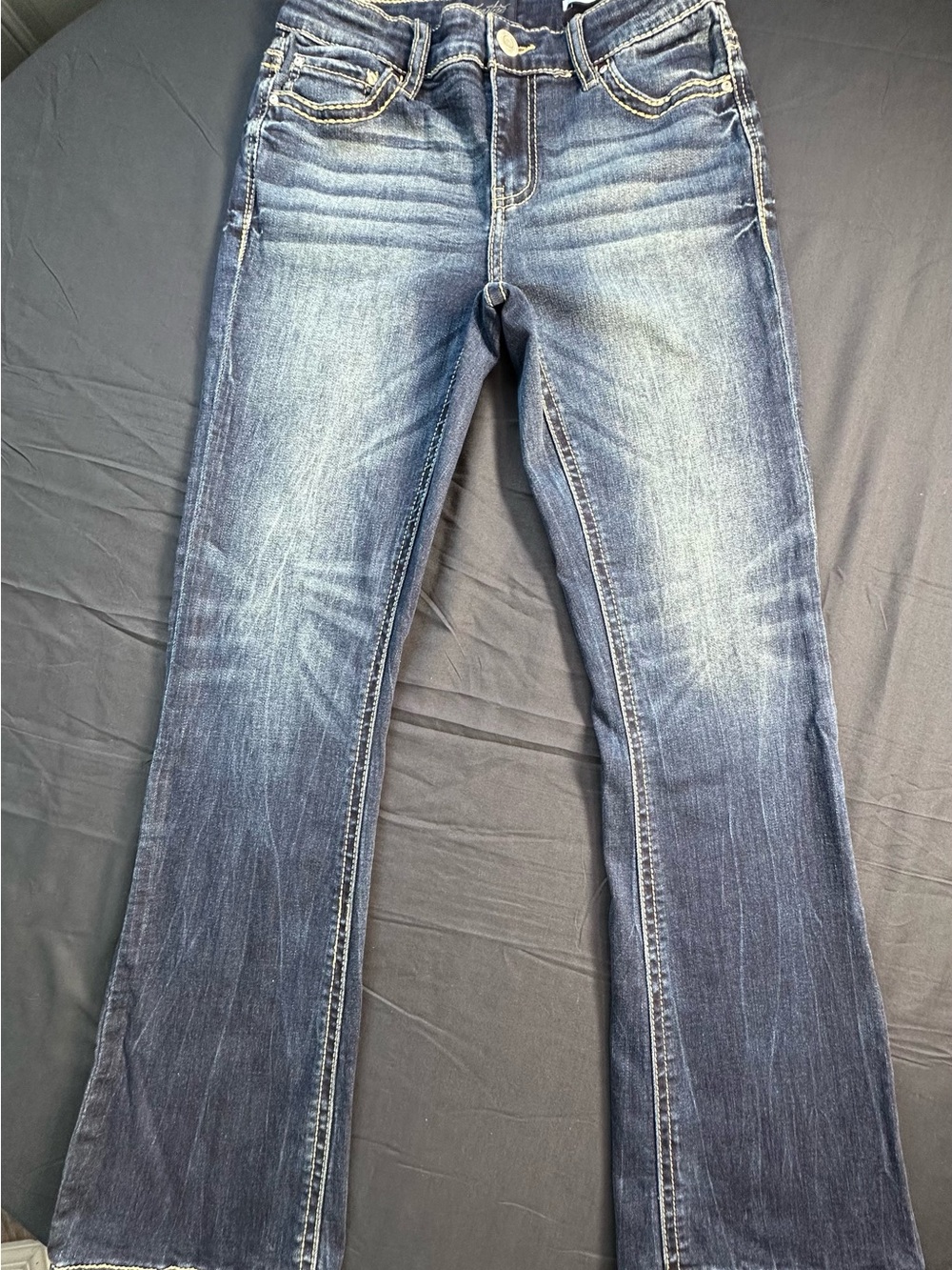 Daytrip Women's Flare Jeans in Dark Blue Fade